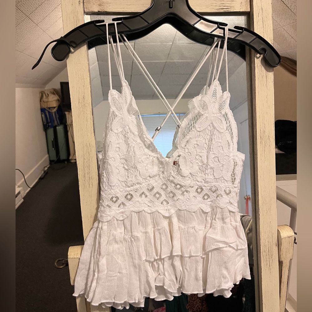 Free people white crop top. Never worn